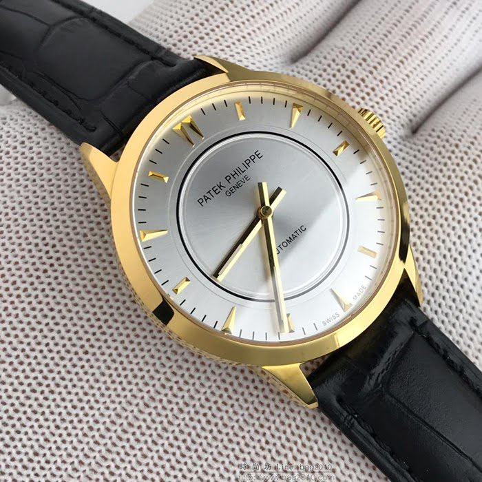百達翡麗PATEK PHILPPE 男士時尚腕表 西鐵城機芯 牛皮錶帶  wssb3646